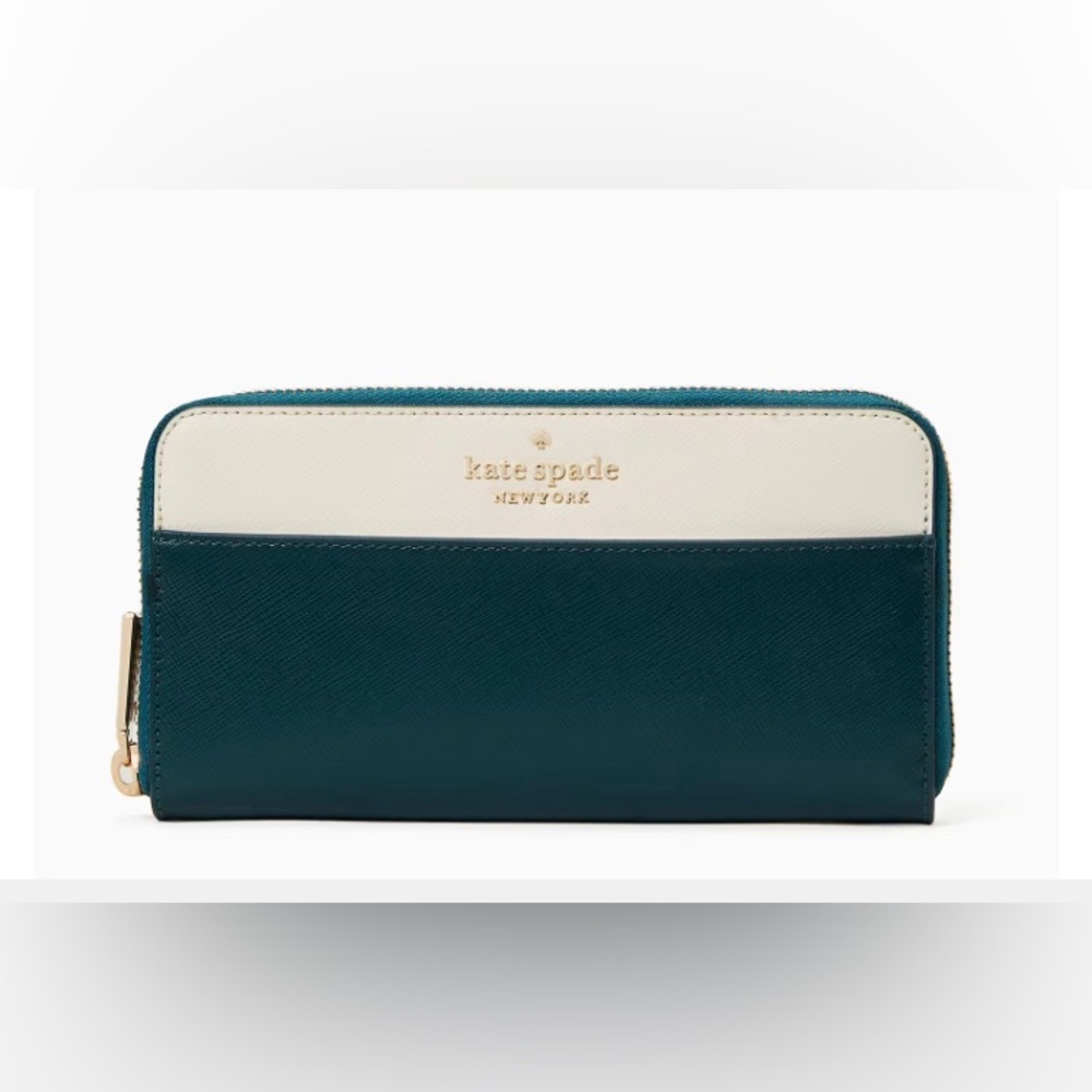 Kate Spade Staci Large Continental Wallet in Peacock Sapphire Multi Color NWOT